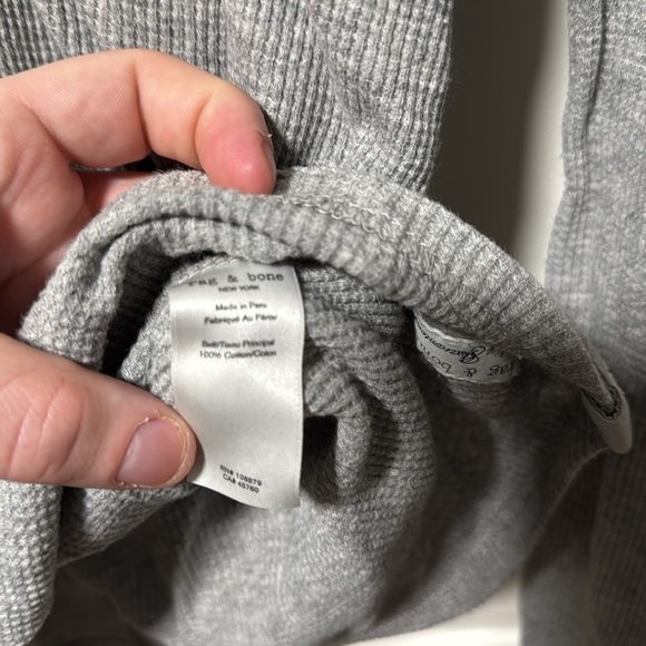Rag & Bone light gray LS ribbed tee size small - Picture 3 of 5